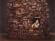 Il signore dei libri (olio su tavola cm. 60x55)