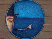 Lo sguardo del capitano (tecnica mista su carta, 50x70 cm)
